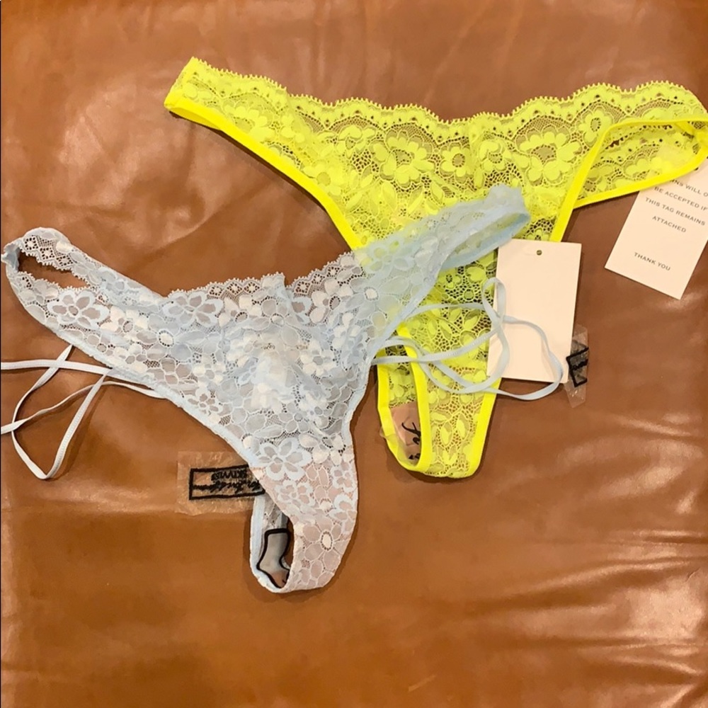 Two for love and lemons lacy thongs - brand new
